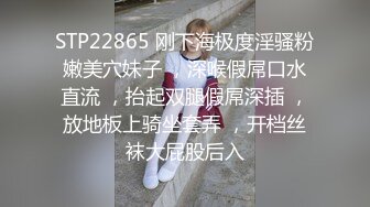 STP22865 刚下海极度淫骚粉嫩美穴妹子 ，深喉假屌口水直流 ，抬起双腿假屌深插 ，放地板上骑坐套弄 ，开档丝袜大屁股后入