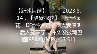 【新速片遞】♈ ♈ ♈ 2023.8.14，【隔壁探花】，新晋探花，D罩杯大奶子，人妻浪叫，后入受不了，许久没被鸡巴插[85MB/MP4/07:51]