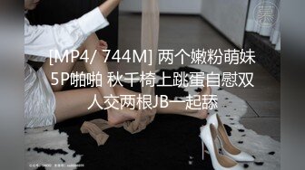 [MP4/ 744M] 两个嫩粉萌妹5P啪啪 秋千椅上跳蛋自慰双人交两根JB一起舔